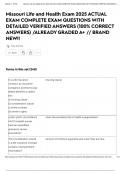 Missouri Life and Health Exam 2025 ACTUAL EXAM COMPLETE EXAM QUESTIONS WITH DETAILED VERIFIED ANSWERS &lpar;100&percnt; CORRECT ANSWERS&rpar; &sol;ALREADY GRADED A&plus; &sol;&sol; BRAND NEW&excl;&excl;