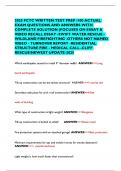 2025 FCTC WRITTEN TEST PREP &sol;100 ACTUAL EXAM QUESTIONS AND ANSWERS WITH COMPLETE SOLUTION &lpar;FOCUSES ON ESSAY & VIDEO RECALL ESSAY -SWIFT WATER RESCUE - WILDLAND FIREFIGHTING -OTHERS NOT NAMED VIDEO - TURNOVER REPORT -RESIDENTIAL STRUCTURE FIRE - MEDICAL CA