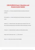 CCBC NURN155 Exam 3 Questions and  Answers&vert;Latest Update