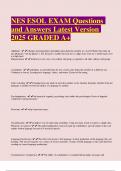 NES ESOL EXAM Questions and Answers Latest Version 2025 GRADED A&plus;&period;