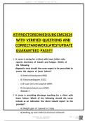 ACTUAL ATI MEDICAL SURGICAL CMS PROCTORED EXAM 2024 COMPLETE ACTUAL TEST REAL QUESTIONS WITH WELL ELABORATED ANSWERS &lpar;CORRECT VERIFIED SOLUTIONS&rpar; NEWEST UPDATED VERSION &vert;ALREADY GRADED A&plus;