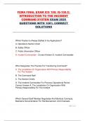 FEMA FINAL EXAM ICS 100&colon; IS-100&period;C&colon;  INTRODUCTION TO THE INCIDENT  COMMAND SYSTEM EXAM 2025  QUESTIONS WITH 100&percnt; CORRECT  SOLUTIONS
