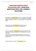 CERTIFIED PENNSYLVANIA  EVALUATOR &lpar;CPE&rpar; - EXAM 2025  QUESTIONS WITH 100&percnt; CORRECT  SOLUTIONS