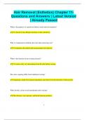 Hair Removal &lpar;Esthetics&rpar; Chapter 11- Questions and Answers &vert; Latest Version  &vert; Already Passed