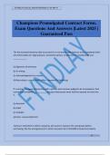 Champions Promulgated Contract Forms&period; Exam Questions And Answers &vert;Latest 2025 &vert; Guaranteed Pass