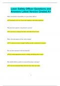Laser Safety Officer Questions and Answers Latest Version Graded A&plus;