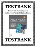 Test Bank for Primary Care&colon; Interprofessional Collaborative Practice 6th Edition by Buttaro&period; All Chapters 1- 228 Questions And Answers in 260 Pages&period; All Answers Are Correct&period;