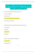Psychiatric Technician Pharmacology Exam Review Questions and Answers  Latest Update Graded A&plus;