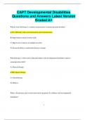 CAPT Developmental Disabilities Questions and Answers Latest Version  Graded A&plus;