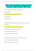CAPT&colon; Nursing Section Questions and Answers Latest Version 100&percnt; Pass