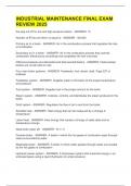 INDUSTRIAL MAINTENANCE FINAL EXAM REVIEW 2025