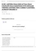 IS 301- MIDTERM EXAM 2025 ACTUAL EXAM COMPLETE EXAM QUESTIONS WITH DETAILED VERIFIED ANSWERS &lpar;100&percnt; CORRECT ANSWERS&rpar; &sol;ALREADY GRADED A&plus;