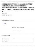 SUFFOLK COUNTY FOOD MANAGEMENT TEST 2025 ACTUAL EXAM COMPLETE EXAM QUESTIONS WITH DETAILED VERIFIED ANSWERS &lpar;100&percnt; CORRECT ANSWERS&rpar; &sol;ALREADY GRADED A&plus;