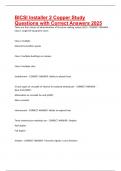 BICSI Installer 2 Copper Study Questions with Correct Answers 2025