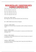 BICSI Installer Exams Questions and Answers &vert; 100&percnt; Verified and Updated 2025