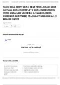 TACO BELL SHIFT LEAD TEST FINAL EXAM 2025 ACTUAL EXAM COMPLETE EXAM QUESTIONS WITH DETAILED VERIFIED ANSWERS &lpar;100&percnt; CORRECT ANSWERS&rpar; &sol;ALREADY GRADED A&plus; &sol;&sol; BRAND NEW&excl;&excl;