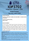 IOP3702 Assignment 1 &lpar;ANSWERS&rpar; Semester 1 2025 - DISTINCTION GUARANTEED