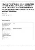 WGU D351 FUNCTIONS OF HUMAN RESOURCES MANAGEMENT OA AND PA 2025 ACTUAL EXAM COMPLETE EXAM QUESTIONS WITH DETAILED VERIFIED ANSWERS &lpar;100&percnt; CORRECT ANSWERS&rpar; &sol;ALREADY GRADED A&plus;