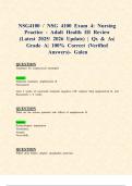 NSG4100 &sol; NSG 4100 Exam 4&colon; Nursing Practice - Adult Health III Review &lpar;Latest 2025&sol; 2026 Update&rpar; &vert; Qs & As&vert; Grade A&vert; 100&percnt; Correct &lpar;Verified Answers&rpar;- Galen