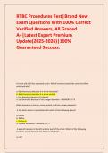 RTBC Procedures Test&vert;Brand New Exam Questions With 100&percnt; Correct Verified Answers&comma; All Graded A&plus;&vert;Latest Expert Premium Update&lpar;2025-2026&rpar;&vert;100&percnt; Guaranteed Success&period;