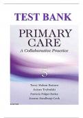 Test Bank for Primary Care&colon; A Collaborative Practice 5th Edition by Terry Mahan Buttaro&comma; JoAnn Trybulski&comma; Patricia Polgar-Bailey & Joanne Sandberg-Cook 9780323355018 Chapter 1-50 &vert; Complete Guide A&plus;