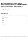 PE FINAL EXAM 2025  COMPLETE EXAM QUESTIONS WITH DETAILED VERIFIED ANSWERS &sol;ALREADY GRADED A&plus; &sol;&sol; BRAND NEW&excl;&excl;