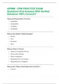 AIPMM - CPM PRACTICE EXAM Questions And Answers With Verified Solutions 100&percnt; Correct&excl;&excl;&excl;