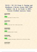 NU131 &sol; NU 131 Exams 1 & 2&colon; Nursing and Healthcare I &lpar;Latest 2025&sol; 2026 Updates STUDY BUNDLE WITH COMPLETE SOLUTIONS&rpar; &vert; Qs & As&vert; Grade A&vert; 100&percnt; Correct &lpar;Verified Answers&rpar;- Galen