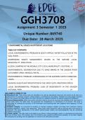 GGH3708 Assignment 3 &lpar;ANSWERS&rpar; Semester 1 2025 - DISTINCTION GUARANTEED