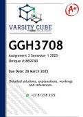 GGH3708 Assignment 3 &lpar;DETAILED ANSWERS&rpar; Semester 1 2025 - DISTINCTION GUARANTEED