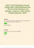 D467 &sol; D 467 Objective Assessments&comma; Pre- Assessments & Final Exams &lpar;Latest 2025 &sol; 2026 Update STUDY BUNDLE PACKAGE WITH SOLUTIONS&rpar; Exploring Data &vert; Questions and Answers &vert; Grade A &vert; 100&percnt; Correct &lpar;Verified Solution&rpar; - WGU