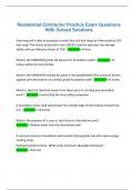 Residential Contractor Practice Exam Questions  With Solved Solutions