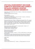 UTA Patho EXAM NEWEST 2025 EXAM COMPLETE QUESTIONS AND CORRECT DETAILED ANSWERS &lpar;VERIFIED ANSWERS&rpar; &vert;ALREADY GRADED A&plus;