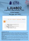  LJU4802 Assignment 2 &lpar;ANSWERS&rpar; Semester 1 2025 - DISTINCTION GUARANTEED