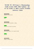 NU150&sol; NU 150 Exam 1&colon; Pharmacology Guide &lpar;Latest 2025&sol; 2026 Update&rpar; &vert; Qs & As&vert; Grade A&vert; 100&percnt; Correct &lpar;Verified Answers&rpar;- Galen