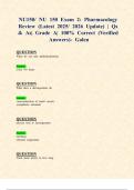 NU150&sol; NU 150 Exam 2&colon; Pharmacology Review &lpar;Latest 2025&sol; 2026 Update&rpar; &vert; Qs & As&vert; Grade A&vert; 100&percnt; Correct &lpar;Verified Answers&rpar;- Galen