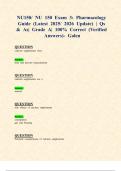 NU150&sol; NU 150 Exam 3&colon; Pharmacology Guide &lpar;Latest 2025&sol; 2026 Update&rpar; &vert; Qs & As&vert; Grade A&vert; 100&percnt; Correct &lpar;Verified Answers&rpar;- Galen