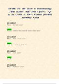 NU150&sol; NU 150 Exam 4&colon; Pharmacology Guide &lpar;Latest 2025&sol; 2026 Update&rpar; &vert; Qs & As&vert; Grade A&vert; 100&percnt; Correct &lpar;Verified Answers&rpar;- Galen