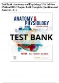 Test Bank For Anatomy and Physiology&comma; 11th Edition By Patton&comma; Consists Of 48 Complete Chapters&comma; ISBN&colon; 978-0323775717