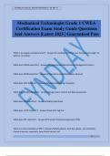 Mechanical Technologist Grade 1 CWEA Certification Exam Study Guide Questions And Answers &vert;Latest 2025 &vert; Guaranteed Pass