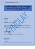 Medical Skills and Services Final Exam Questions And Answers &vert;Latest 2025 &vert; Guaranteed Pass