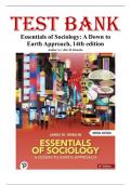 Test Bank for Essentials of Sociology&colon; A Down to Earth Approach&comma; 14th edition by Henslin