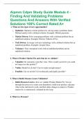 Aipmm Cdpm Study Guide Module 4 - Finding And Validating Problems Questions And Answers With Verified Solutions 100&percnt; Correct Rated A&plus;