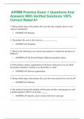  AIPMM Practice Exam 1 Questions And Answers With Verified Solutions 100&percnt; Correct Rated A&plus;