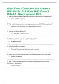 Aipm Exam 1 Questions And Answers With Verified Solutions 100&percnt; Correct Rated A&plus; Newly Updated 2025