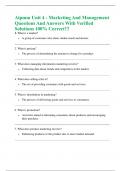 Aipmm Unit 4 - Marketing And Management Questions And Answers With Verified Solutions 100&percnt; Correct&excl;&excl;&excl;