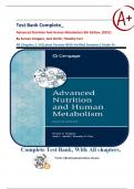 Test Bank Complete&lowbar; Advanced Nutrition And Human Metabolism 8th Edition&comma; &lpar;2021&rpar; By Sareen Gropper & 2 More&vert; All Chapters 1-14&vert;Latest Version With Verified Answers&vert; Grade A&plus;
