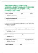 IAHCSMM CIS CERTIFICATION&colon; SCISSORS QUESTIONS AND ANSWERS WITH VERIFIED SOLUTIONS 100&percnt; CORRECT RATED A&plus;