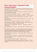 PSYC 2301 Exam 1 Questions with correct Answers