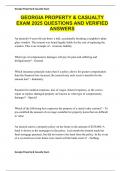 GEORGIA PROPERTY & CASUALTY EXAM 2025 QUESTIONS AND VERIFIED ANSWERS
